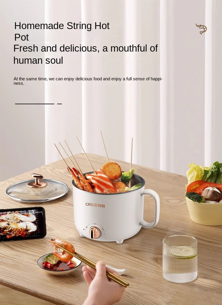 Multi-Function Cooker – Steam Above, Boil Below. 1.5L Black Ceramic Non-Stick Pot, Model with Dual Heat Settings