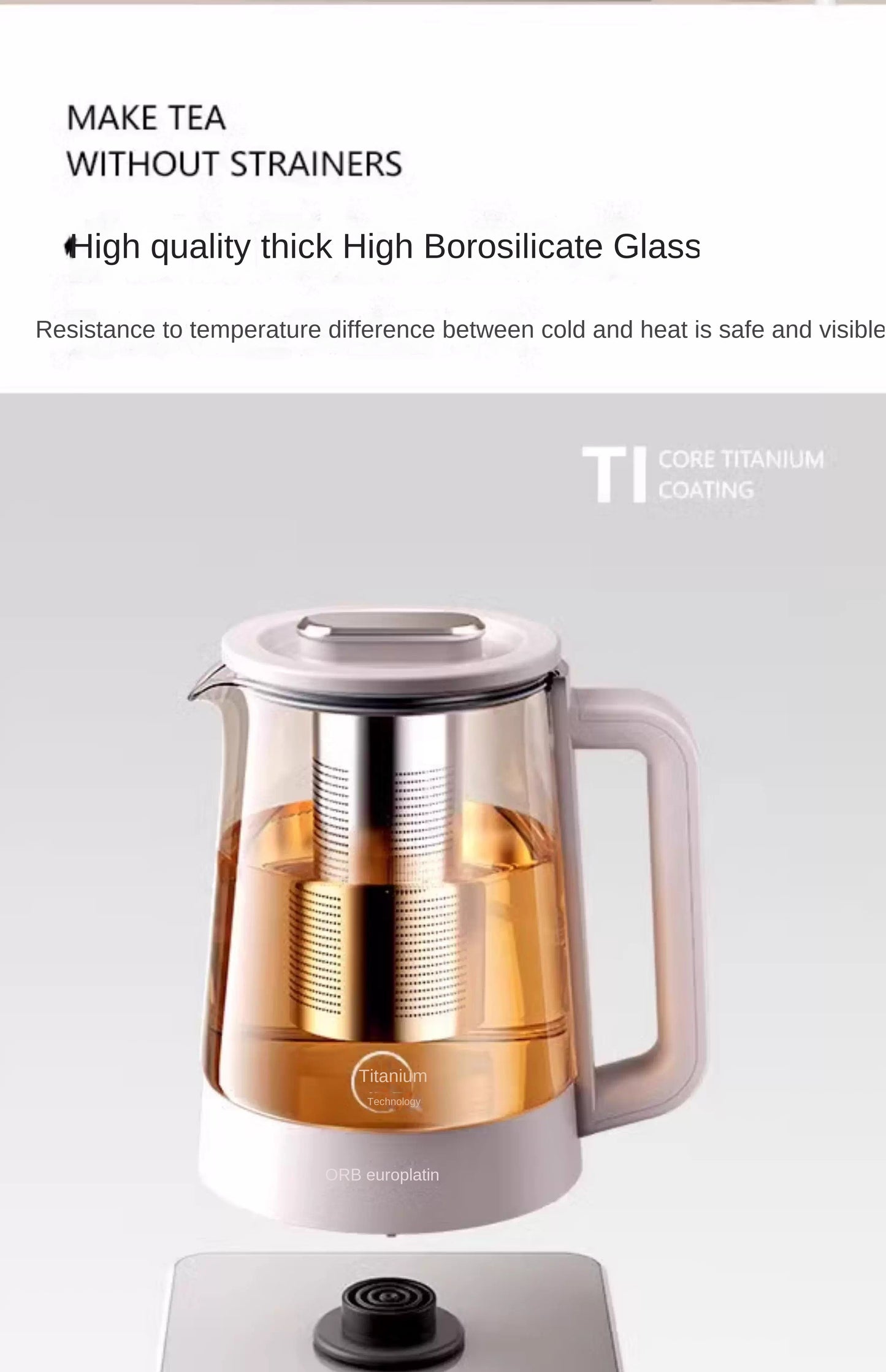 Pure Titanium Heating Plate Health Kettle 1.5L, Temperature-Resistant Tea Maker